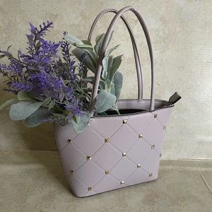 Lilac studded tote